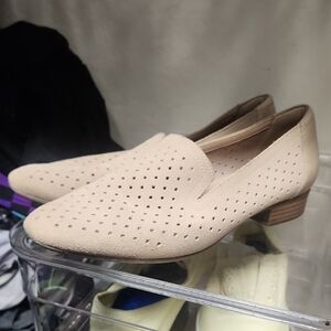Clarks Beige Perforated Loafers